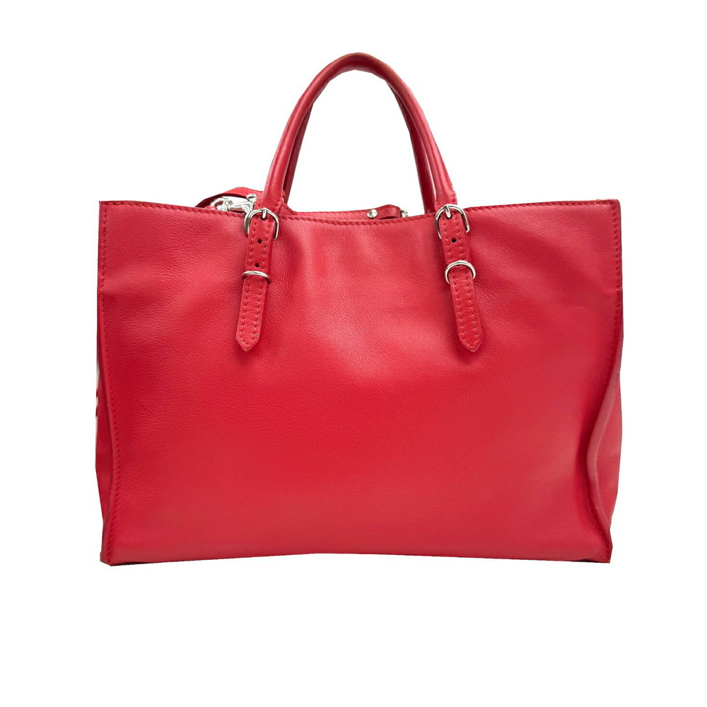 BALENCIAGA Paper Shoulder Bag Handbag Leather Red